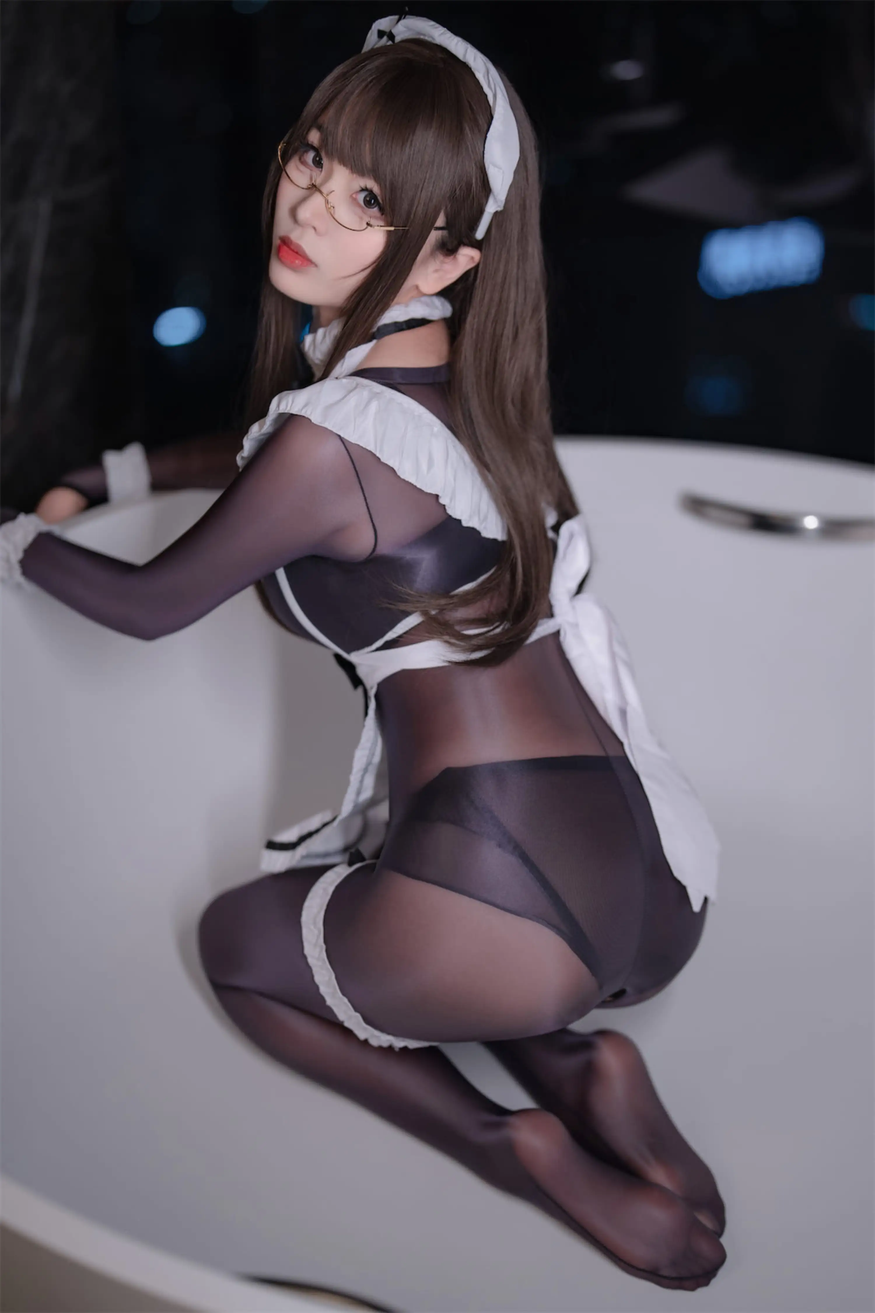 [轩萧学姐] [90P - 369MB] 写真 - 连体丝女仆 - 图片 38