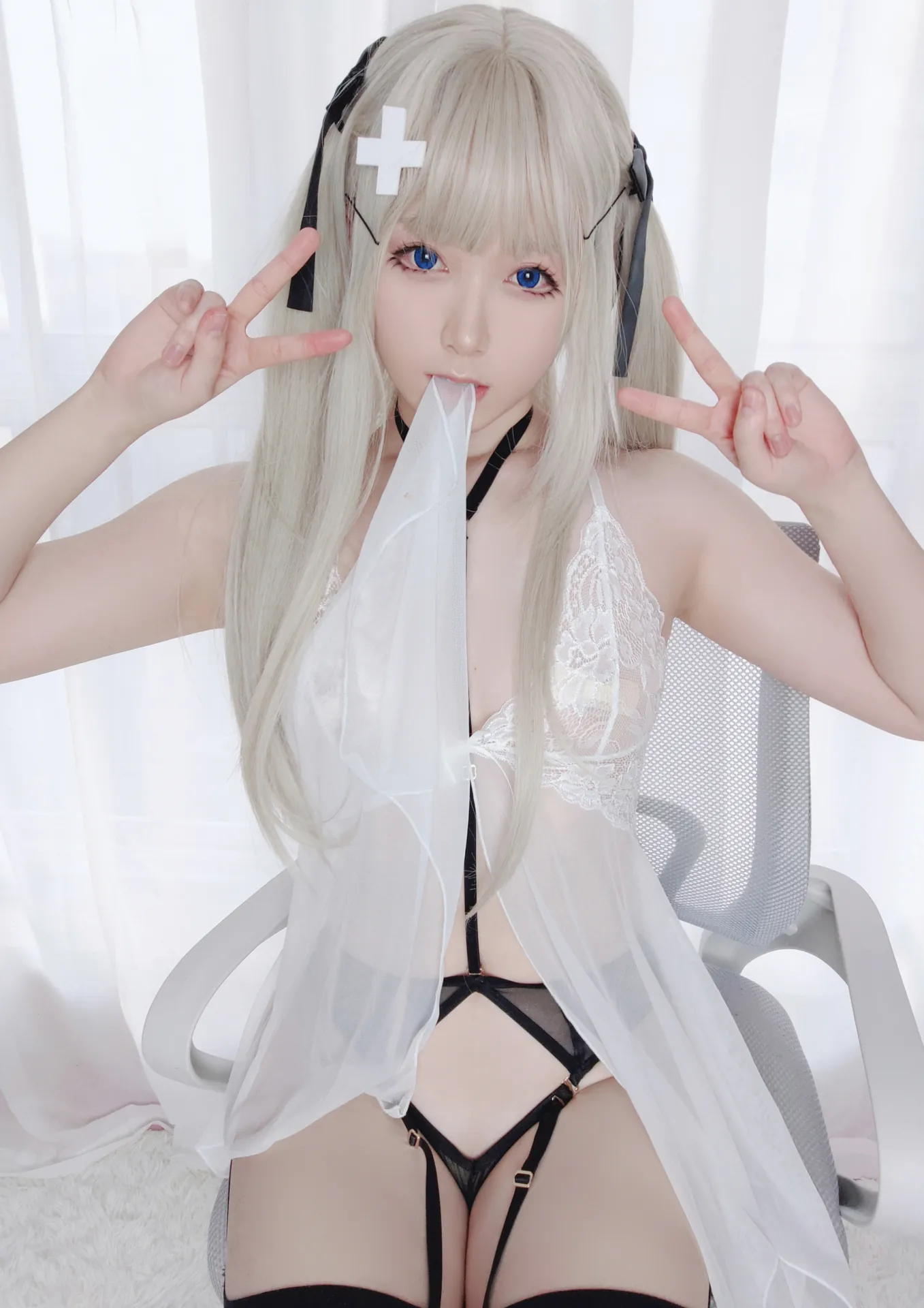 [Asagiriai（愛ちゃん）] [27P - 158.98MB] Cosplay - 情人節睡裙