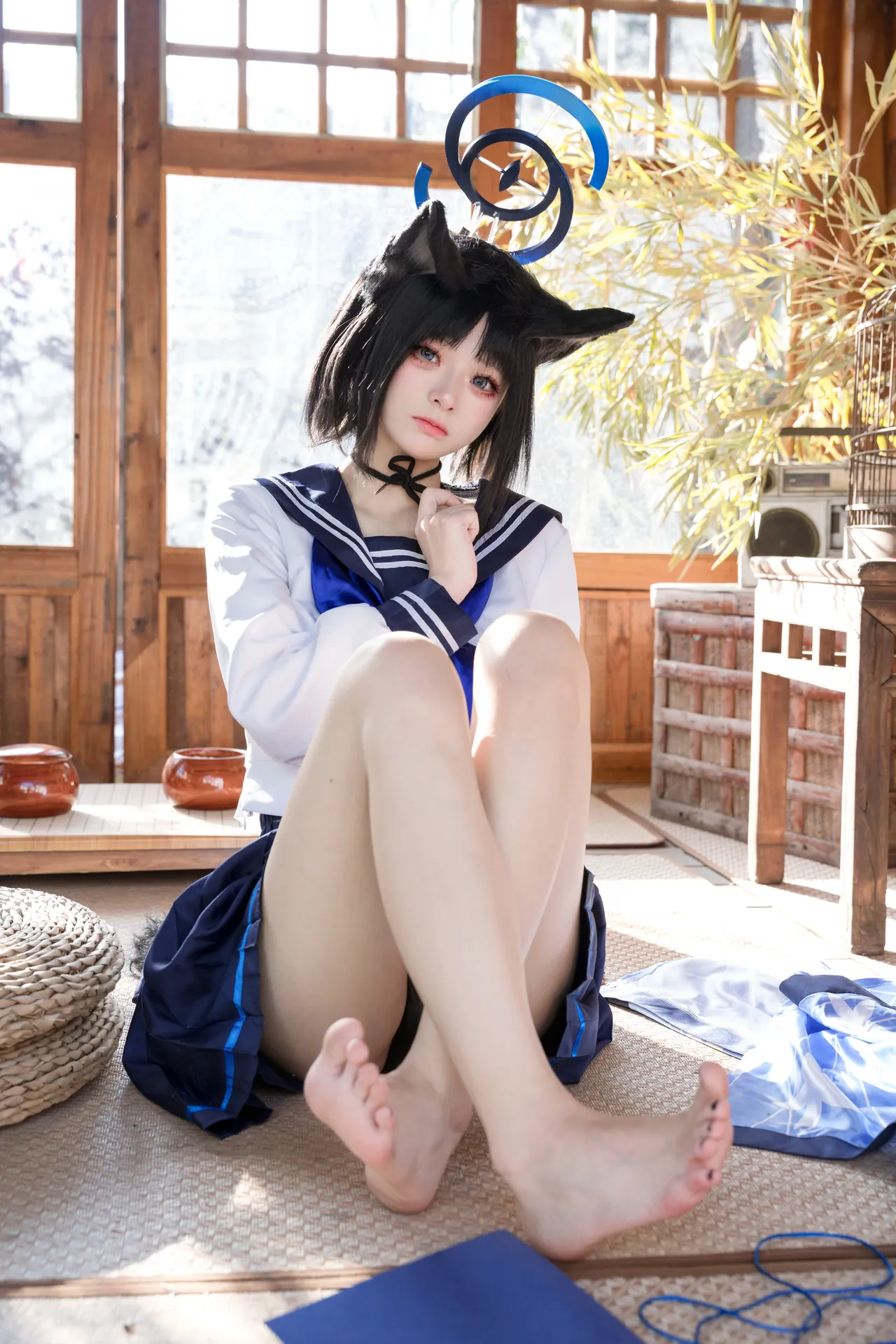 [九柒喵] [88P - 466.15MB] 碧蓝档案 - 桐生桔梗 白丝足控 - 图片 13