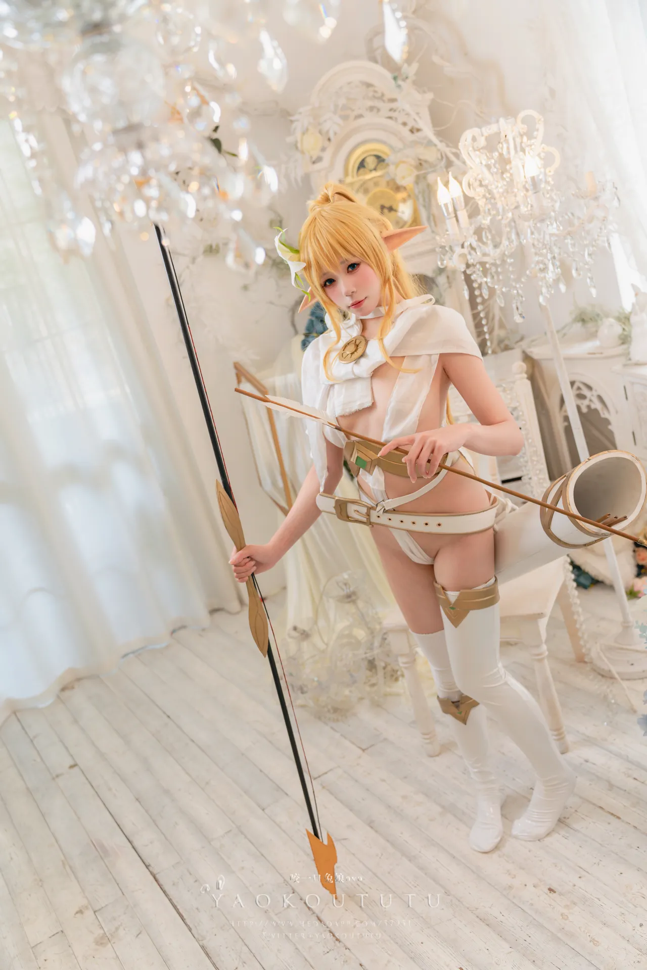 [咬一口兔娘] [50P+1V - 1341.22MB] Cosplay -  精灵 弓箭手广寒宫 - 图片 3