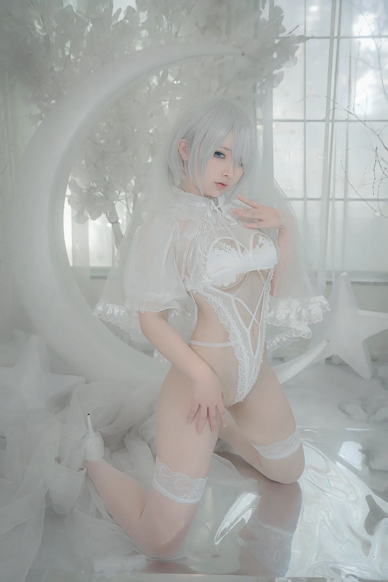 [樱梨梨] [24P - 193.24MB] 尼尔：机械纪元 - 2B 白花嫁 - 图片 14